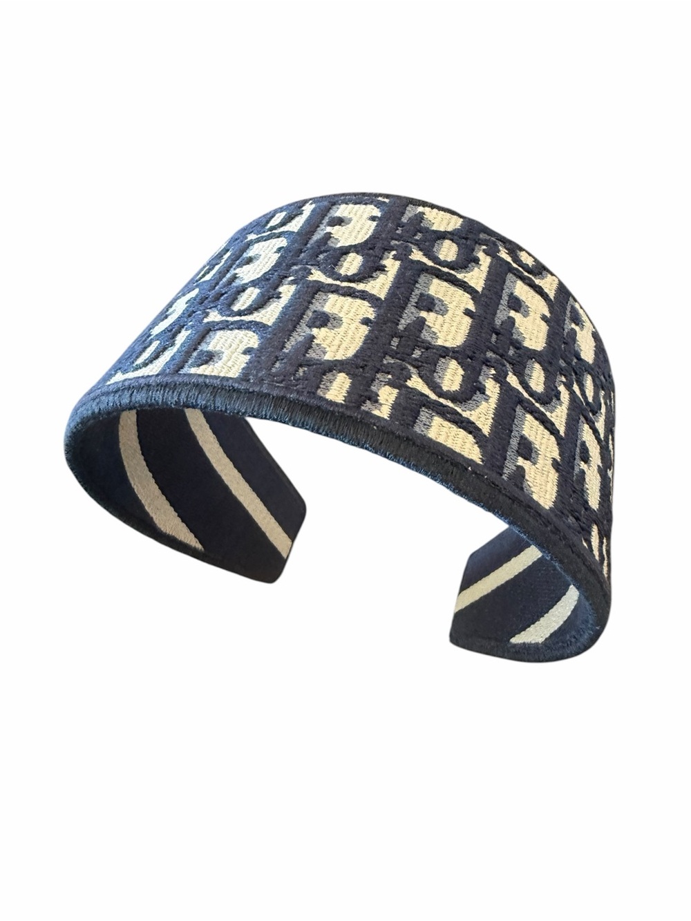 Dior Oblique Headband canvas Navy Blue - Picture 3 of 10